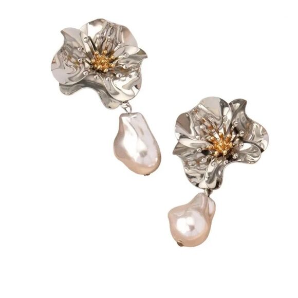 Bohemian flower drop earrings A395 - Picture 1 of 4